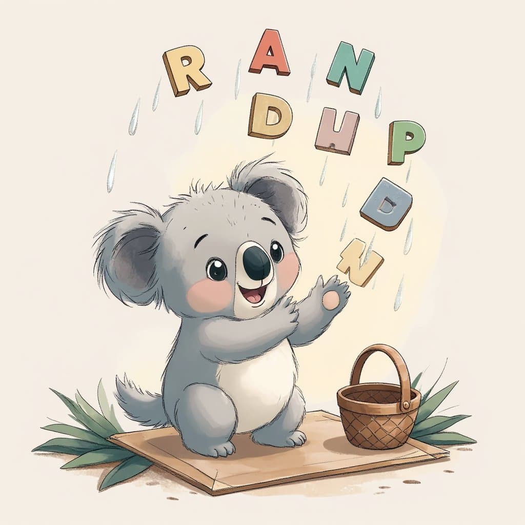 Letter rain typing game